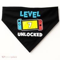 Level 7 unlocked Gamer 7th Birthday Gift Video Game lovers USA-Made Doggie Bandana thumb 0
