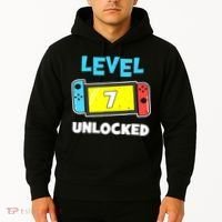 Level 7 unlocked Gamer 7th Birthday Gift Video Game lovers Hoodie thumb 2