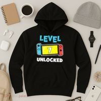 Level 7 unlocked Gamer 7th Birthday Gift Video Game lovers Hoodie thumb 3