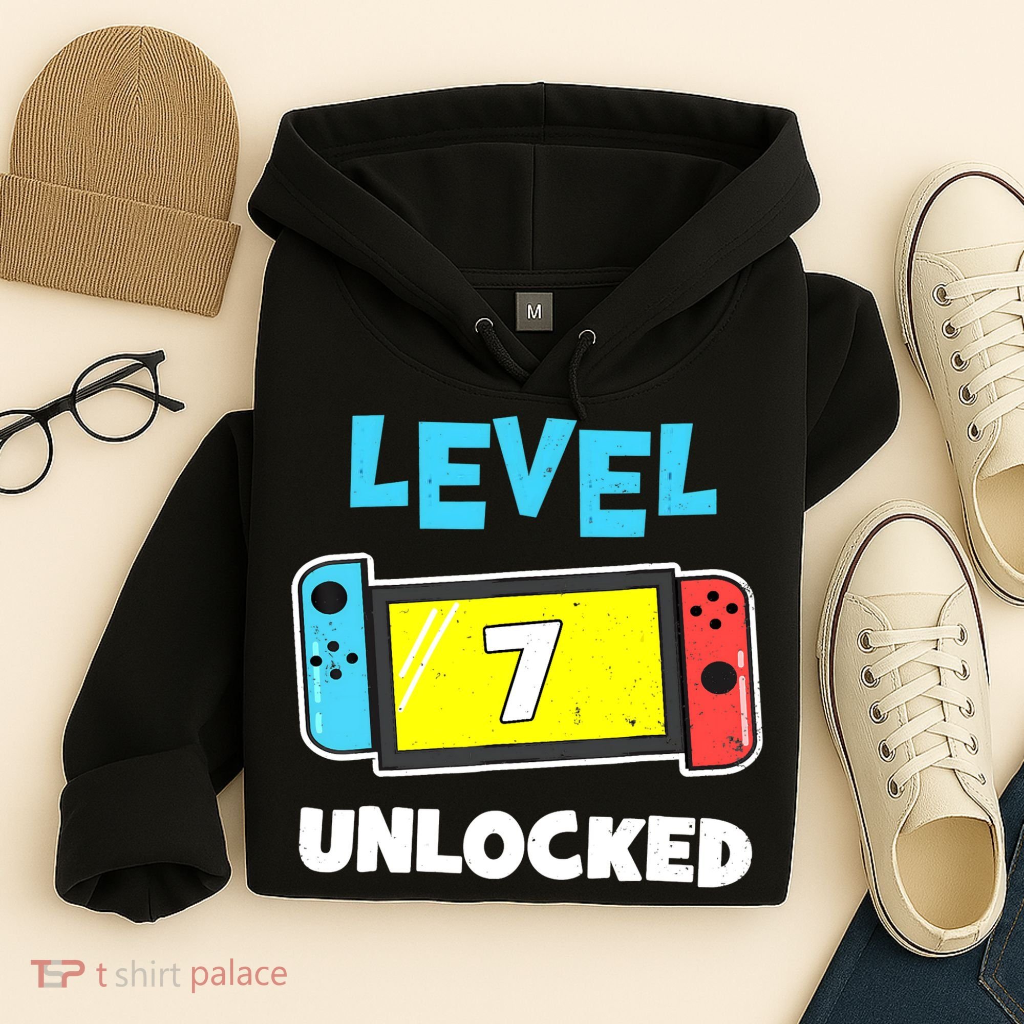 Level 7 unlocked Gamer 7th Birthday Gift Video Game lovers Hoodie