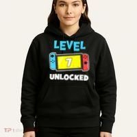 Level 7 unlocked Gamer 7th Birthday Gift Video Game lovers Hoodie thumb 5