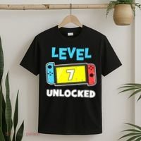 Level 7 unlocked Gamer 7th Birthday Gift Video Game lovers T-Shirt thumb 2