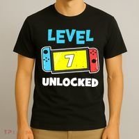 Level 7 unlocked Gamer 7th Birthday Gift Video Game lovers T-Shirt thumb 3
