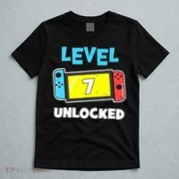 Level 7 unlocked Gamer 7th Birthday Gift Video Game lovers T-Shirt thumb 5