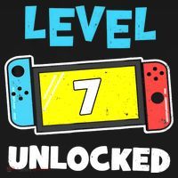 Level 7 unlocked Gamer 7th Birthday Gift Video Game lovers Women's Hoodie thumb 2