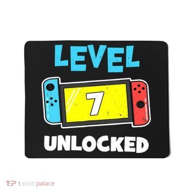 Level 7 unlocked Gamer 7th Birthday Gift Video Game lovers Mousepad