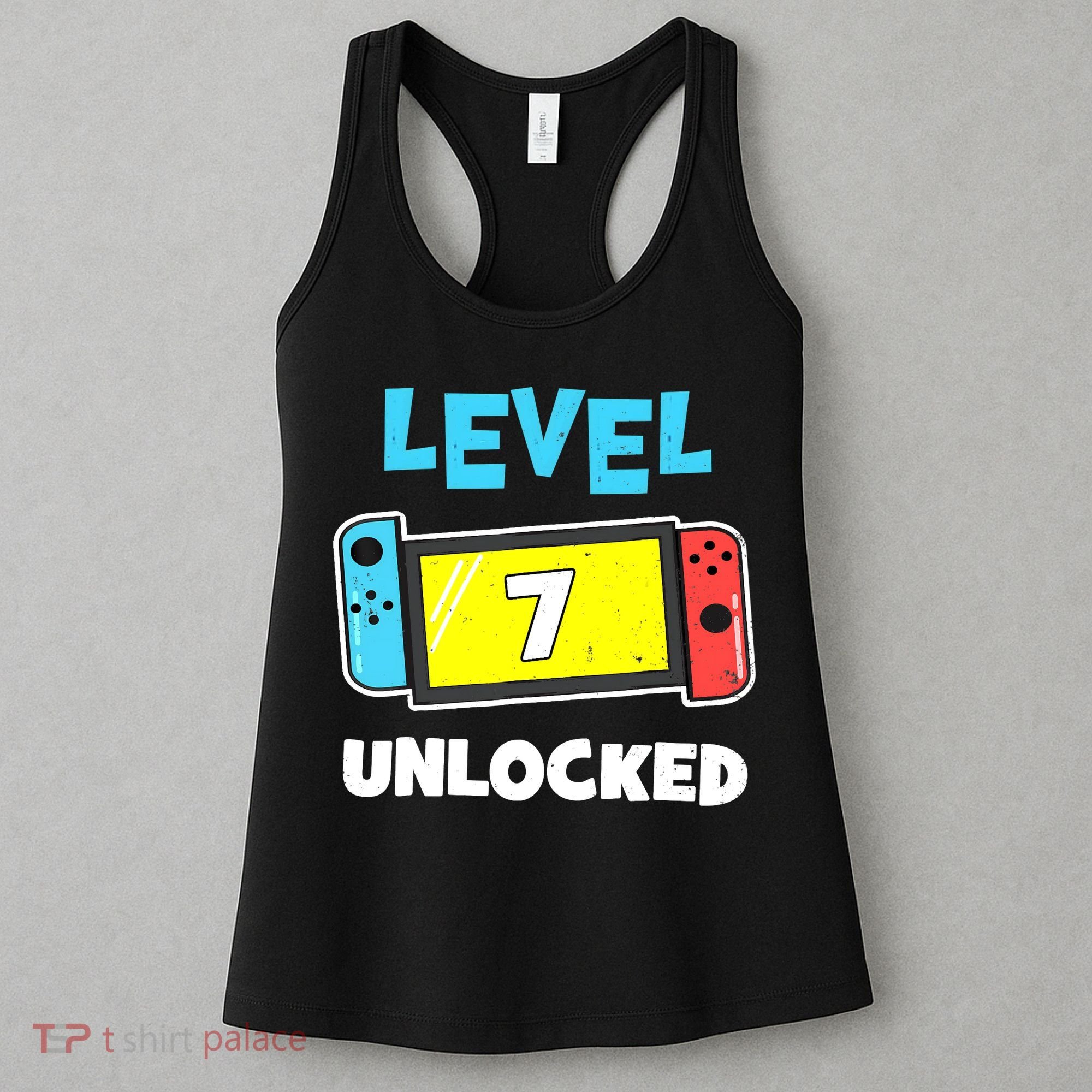Level 7 unlocked Gamer 7th Birthday Gift Video Game lovers Women's Tank Top