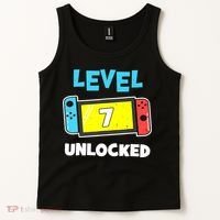 Level 7 unlocked Gamer 7th Birthday Gift Video Game lovers Tank Top thumb 2