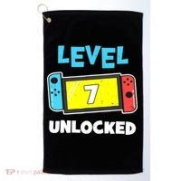 Level 7 unlocked Gamer 7th Birthday Gift Video Game lovers Golf Towel thumb 0