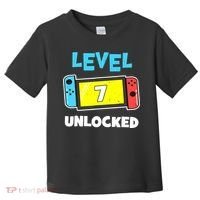 Level 7 unlocked Gamer 7th Birthday Gift Video Game lovers Toddler T-Shirt thumb 0
