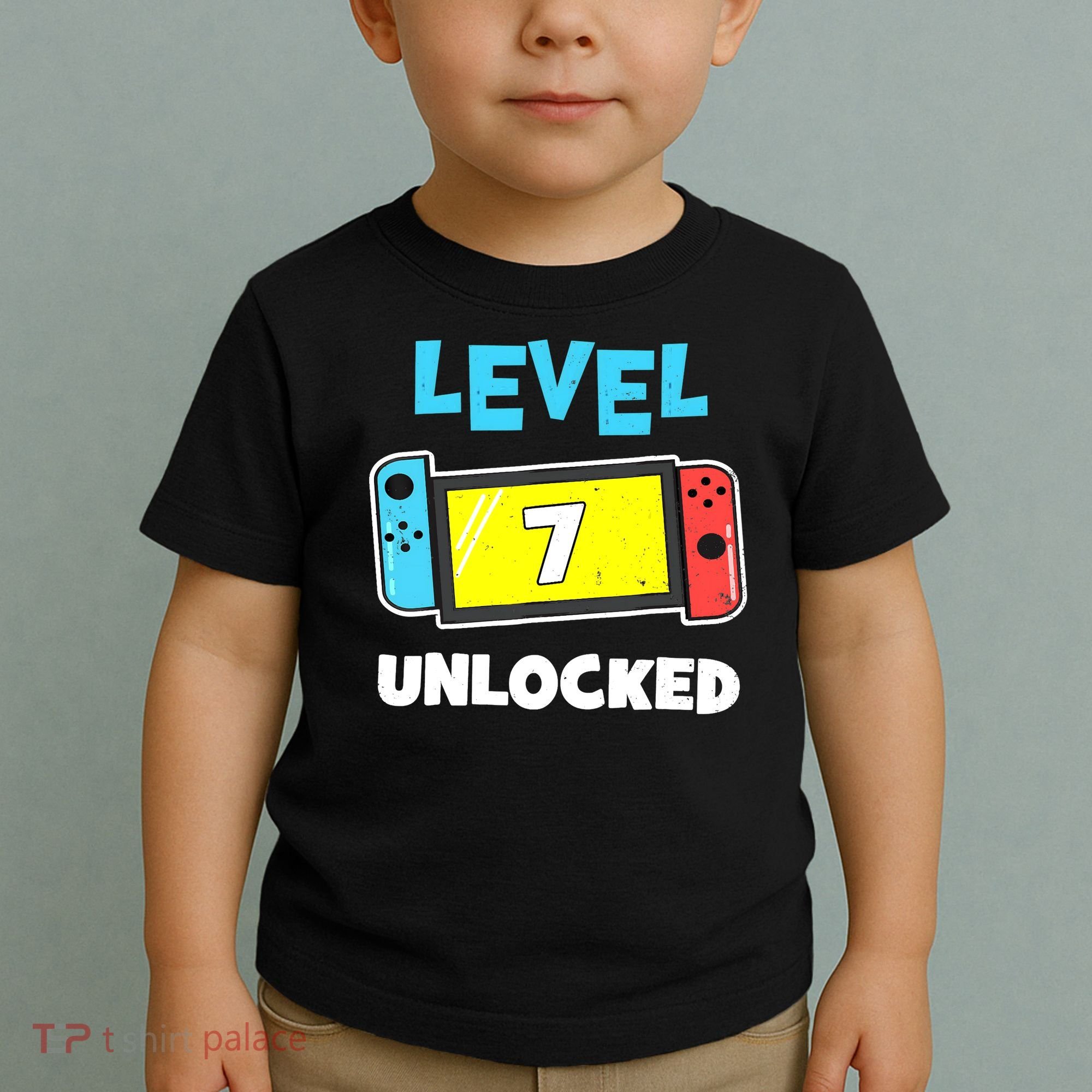 Level 7 unlocked Gamer 7th Birthday Gift Video Game lovers Toddler T-Shirt