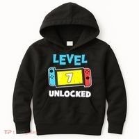 Level 7 unlocked Gamer 7th Birthday Gift Video Game lovers Kids Hoodie thumb 0
