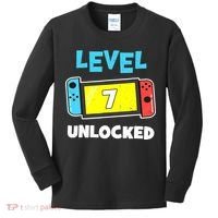 Level 7 unlocked Gamer 7th Birthday Gift Video Game lovers Kids Long Sleeve Shirt thumb 0