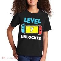 Level 7 unlocked Gamer 7th Birthday Gift Video Game lovers Kids T-Shirt thumb 2