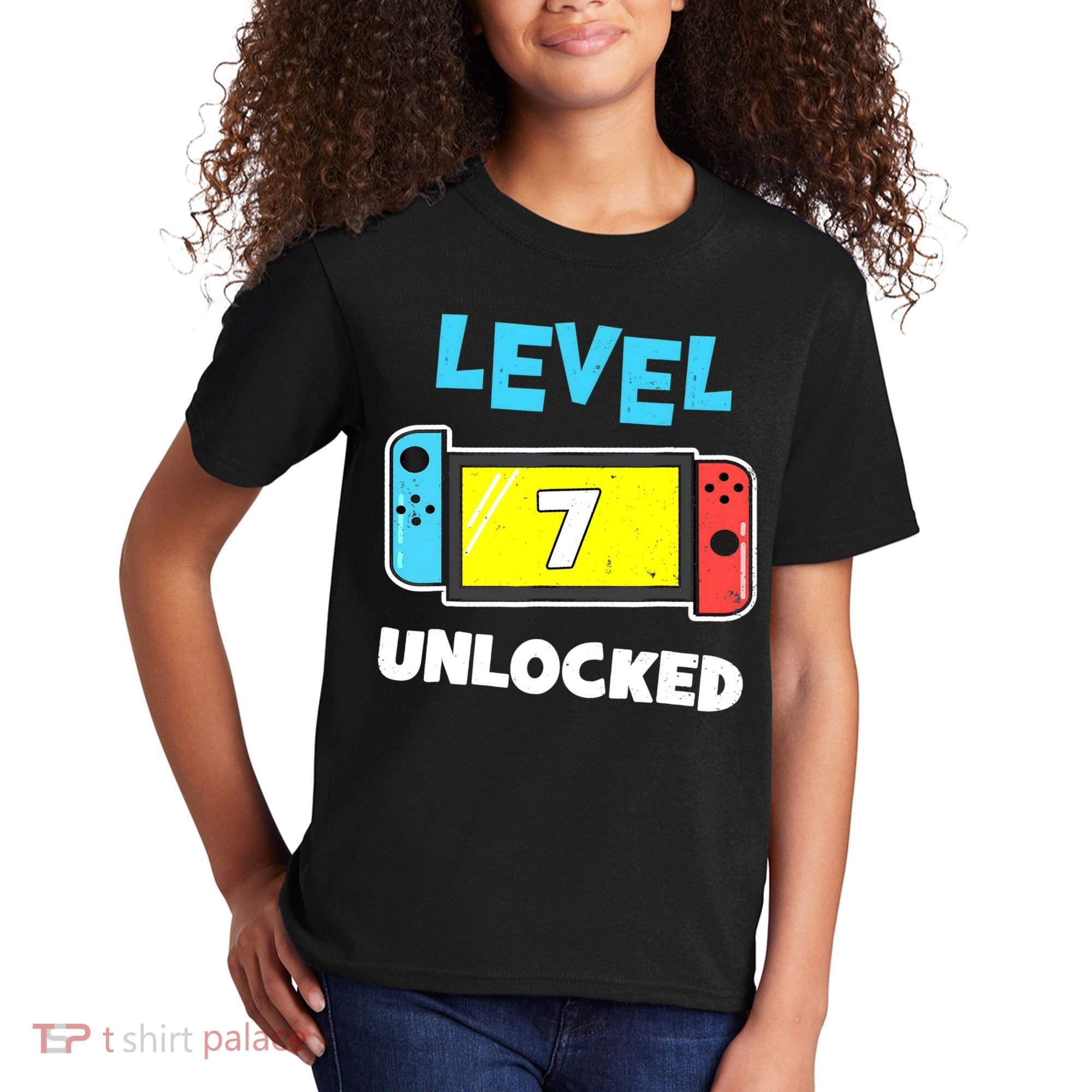Level 7 unlocked Gamer 7th Birthday Gift Video Game lovers Kids T-Shirt