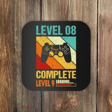 Level 8 Complete Level 9 Loading 8th Wedding Anniversary Coaster