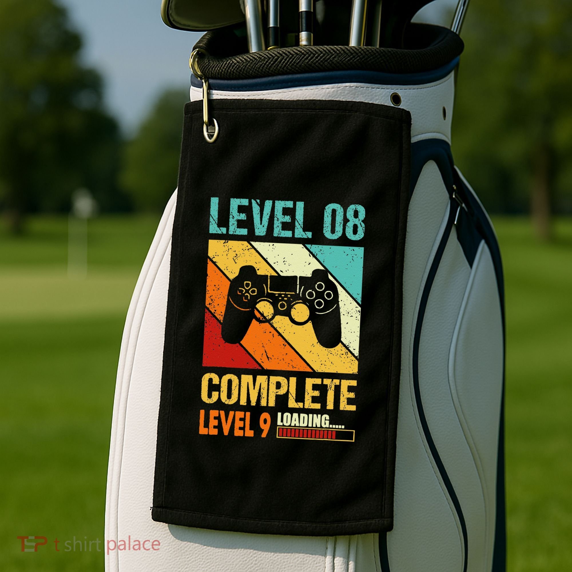 Level 8 Complete Level 9 Loading 8th Wedding Anniversary Golf Towel