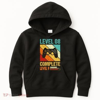 Level 8 Complete Level 9 Loading 8th Wedding Anniversary Kids Hoodie