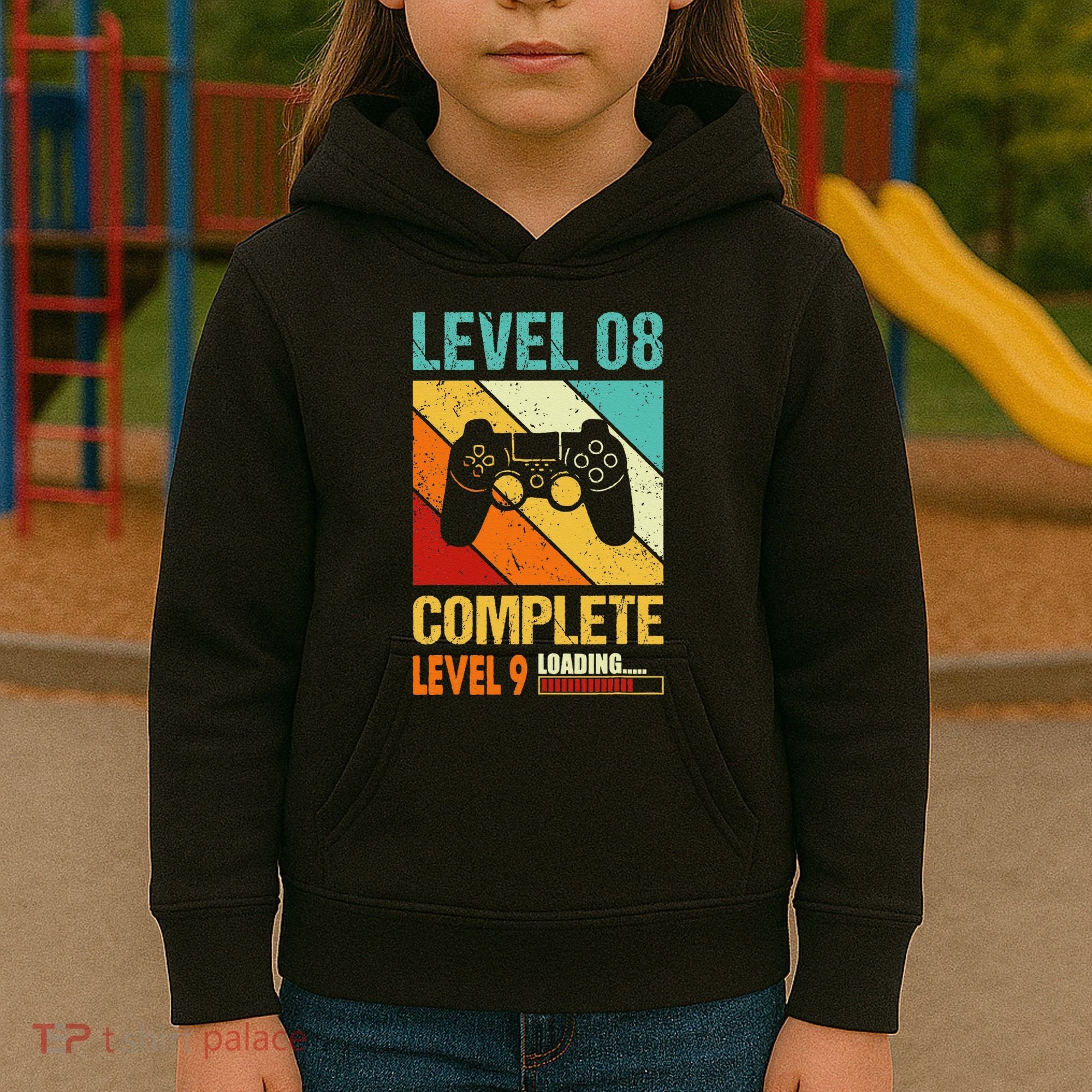 Level 8 Complete Level 9 Loading 8th Wedding Anniversary Kids Hoodie