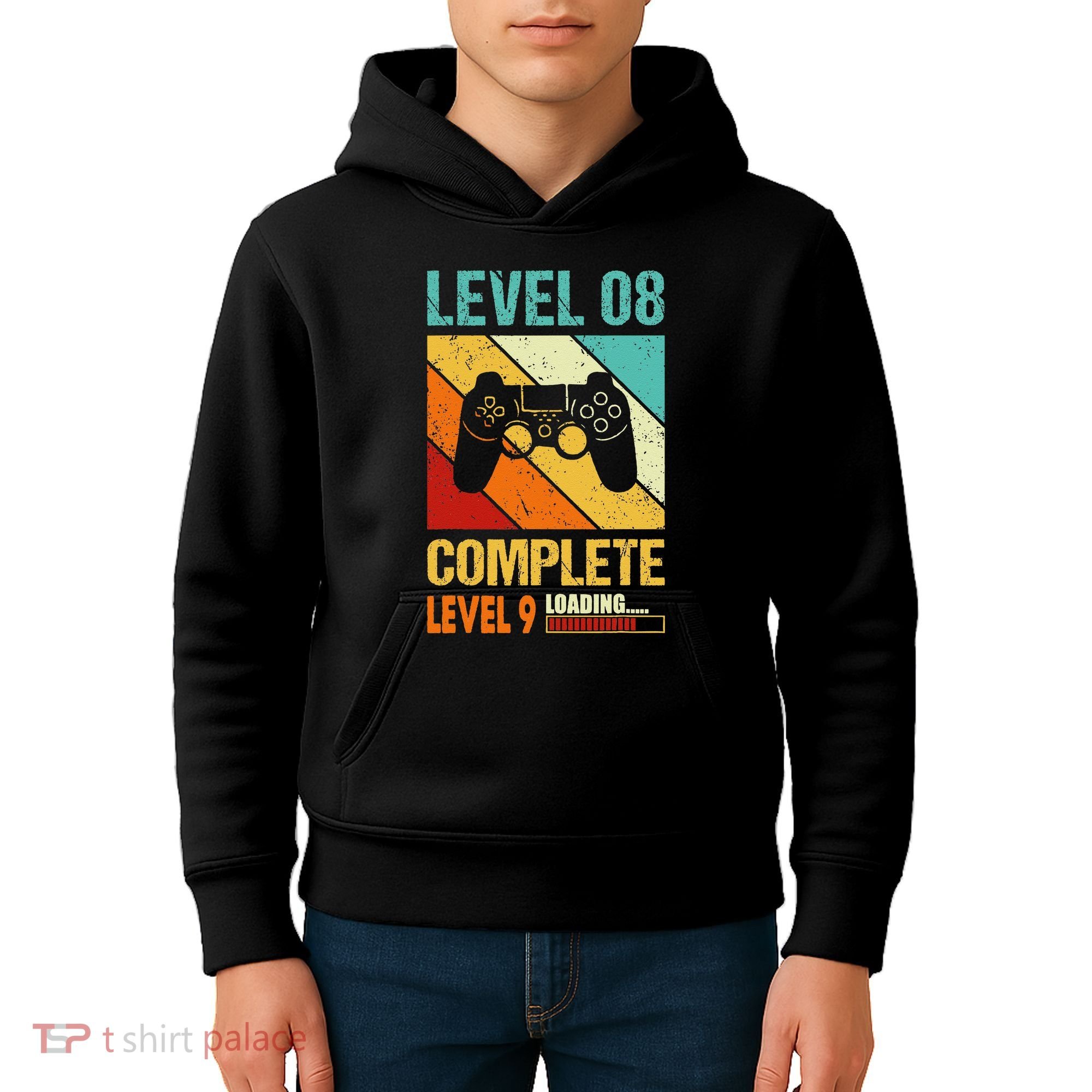 Level 8 Complete Level 9 Loading 8th Wedding Anniversary Kids Hoodie