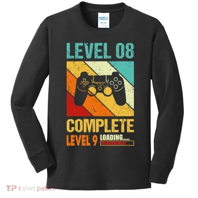 Level 8 Complete Level 9 Loading 8th Wedding Anniversary Kids Long Sleeve Shirt