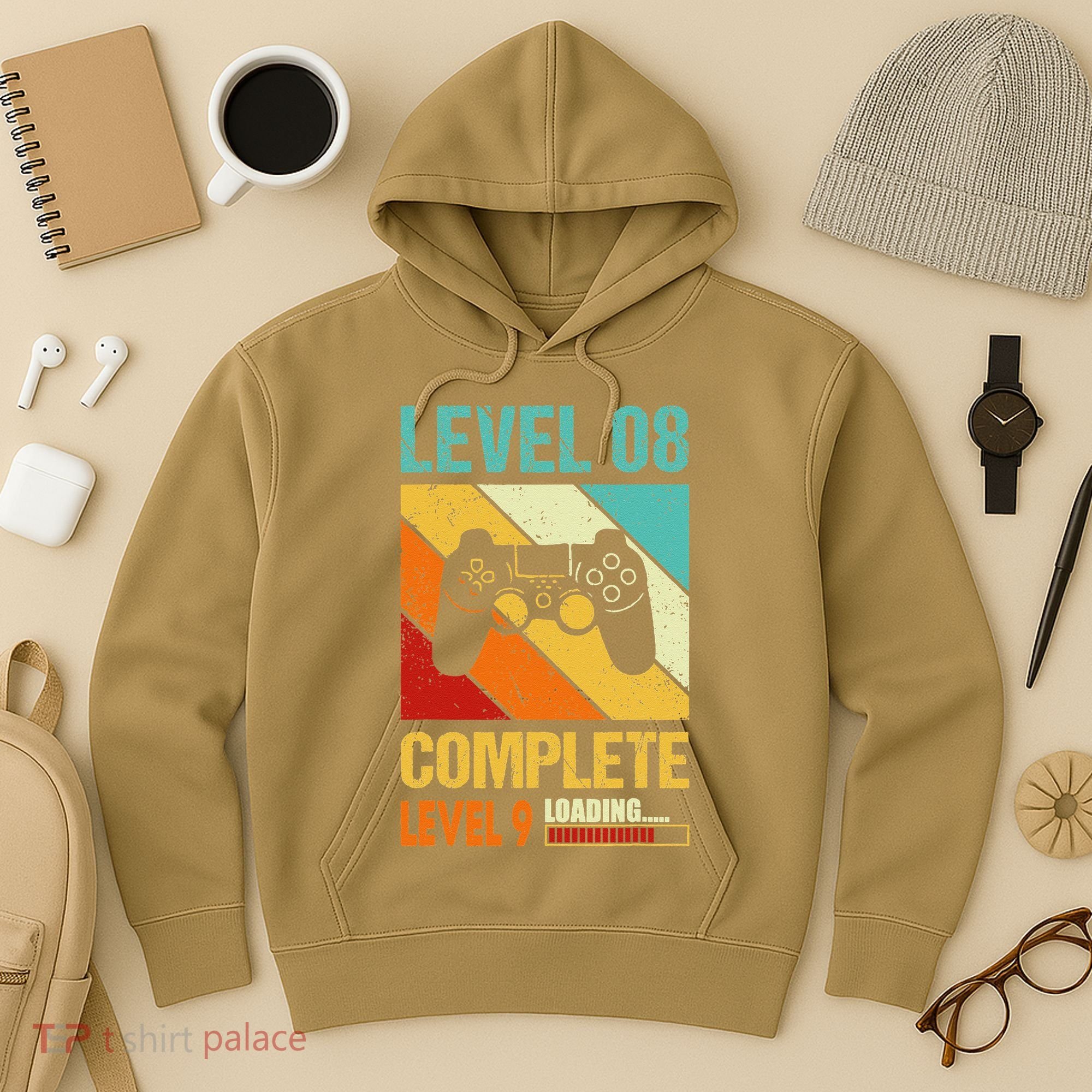 Level 8 Complete Level 9 Loading 8th Wedding Anniversary Hoodie