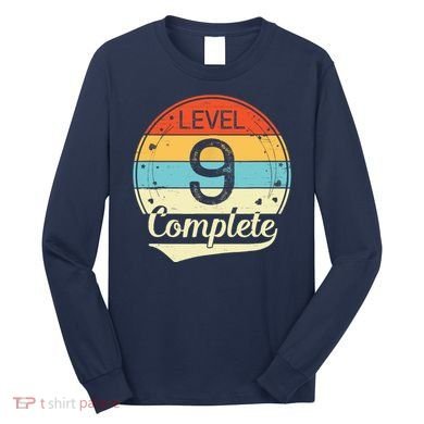 Level 9 Complete Retro 9th Wedding Anniversary Long Sleeve Shirt