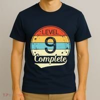 Level 9 Complete Retro 9th Wedding Anniversary T-Shirt thumb 3
