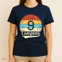 Level 9 Complete Retro 9th Wedding Anniversary T-Shirt thumb 4