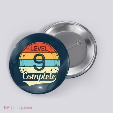 Level 9 Complete Retro 9th Wedding Anniversary Button