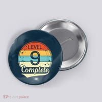 Level 9 Complete Retro 9th Wedding Anniversary Button thumb 0