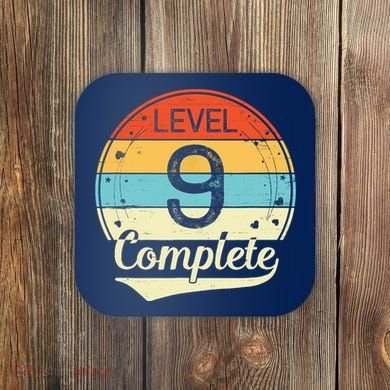 Level 9 Complete Retro 9th Wedding Anniversary Coaster