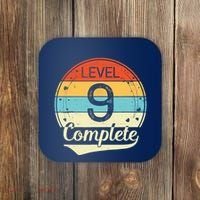 Level 9 Complete Retro 9th Wedding Anniversary Coaster thumb 0
