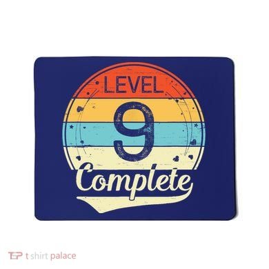 Level 9 Complete Retro 9th Wedding Anniversary Mousepad