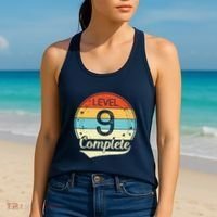 Level 9 Complete Retro 9th Wedding Anniversary Women's Tank Top thumb 2
