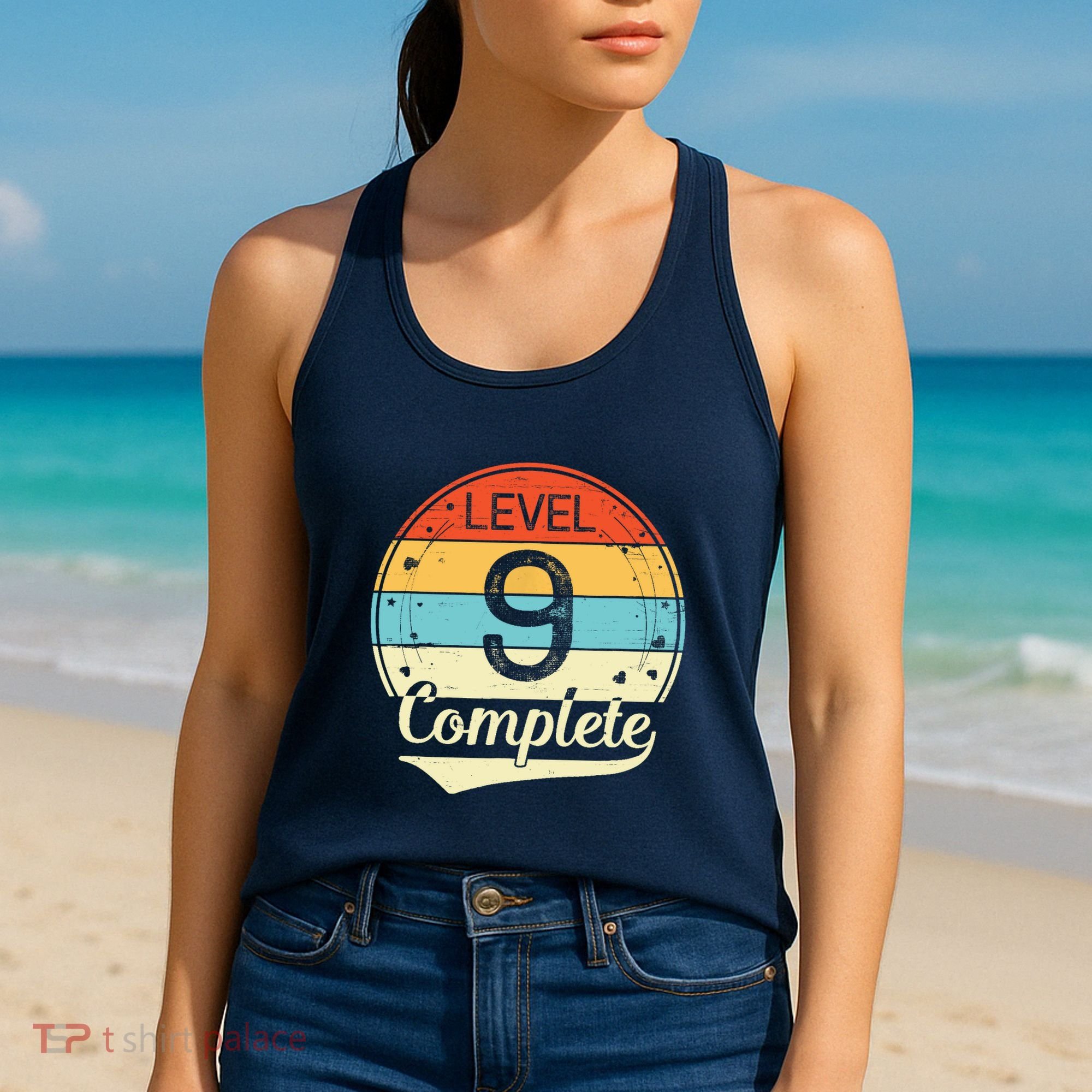 Level 9 Complete Retro 9th Wedding Anniversary Women's Tank Top
