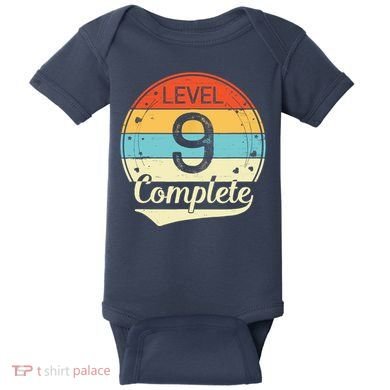 Level 9 Complete Retro 9th Wedding Anniversary Baby Bodysuit