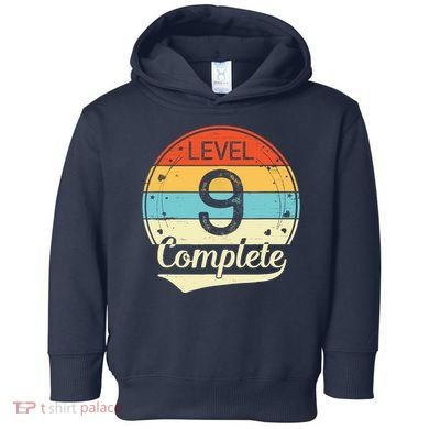 Level 9 Complete Retro 9th Wedding Anniversary Toddler Hoodie