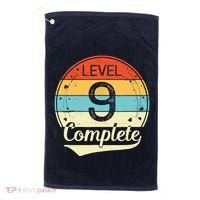 Level 9 Complete Retro 9th Wedding Anniversary Golf Towel thumb 0