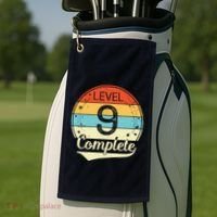 Level 9 Complete Retro 9th Wedding Anniversary Golf Towel thumb 2