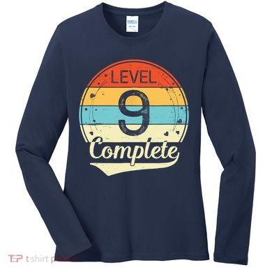 Level 9 Complete Retro 9th Wedding Anniversary Women's Long Sleeve Shirt