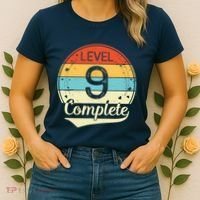 Level 9 Complete Retro 9th Wedding Anniversary Women's T-Shirt thumb 2