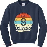 Level 9 Complete Retro 9th Wedding Anniversary Kids Sweatshirt thumb 0