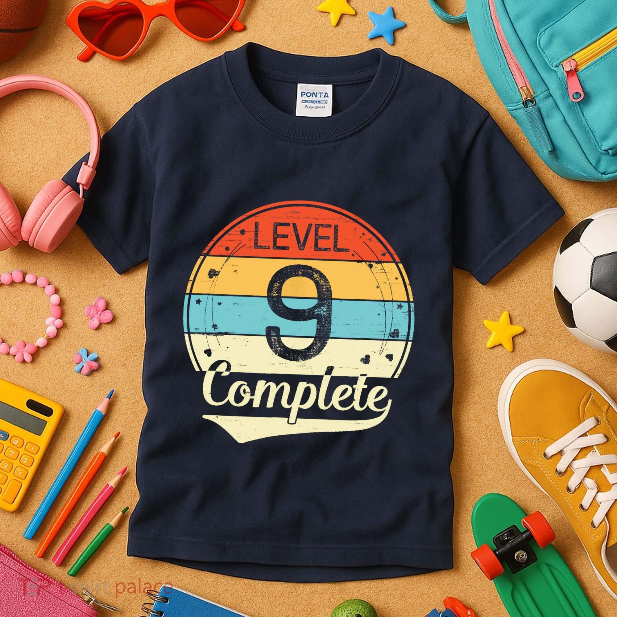 Level 9 Complete Retro 9th Wedding Anniversary Kids T-Shirt