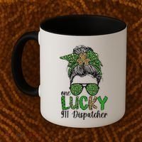 Lucky 911 Dispatcher St. Patrick's Day 911 Operator Coffee Mug thumb 2