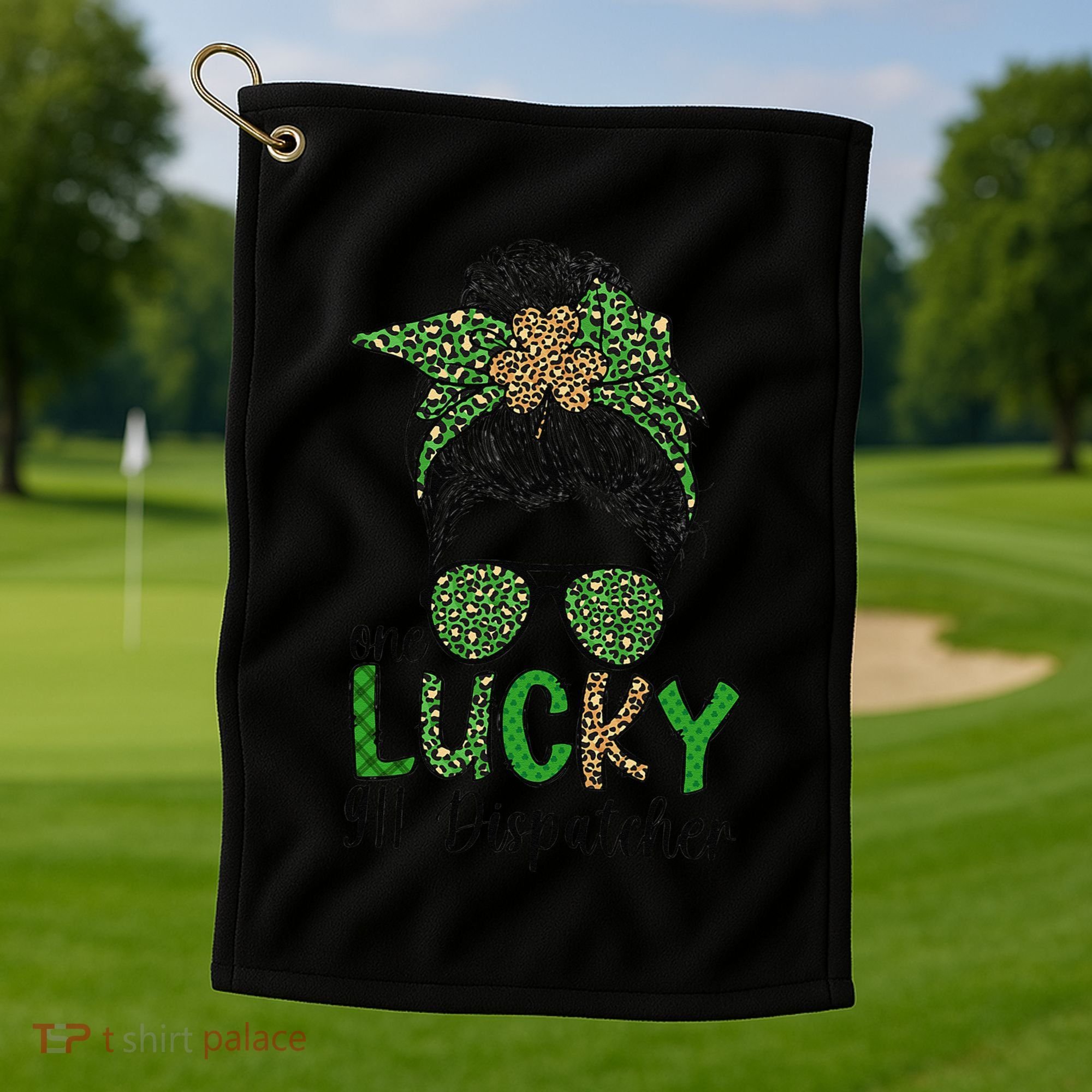 Lucky 911 Dispatcher St. Patrick's Day 911 Operator Golf Towel