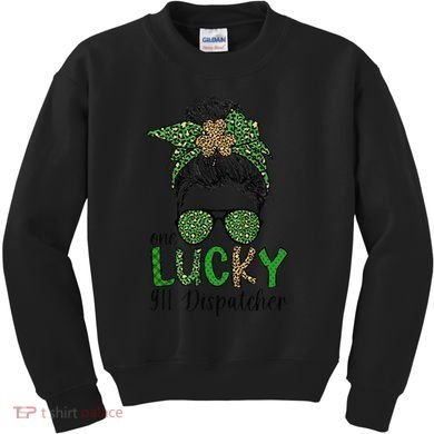 Lucky 911 Dispatcher St. Patrick's Day 911 Operator Kids Sweatshirt