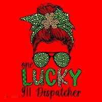 Lucky 911 Dispatcher St. Patrick's Day 911 Operator Santa Hat thumb 1