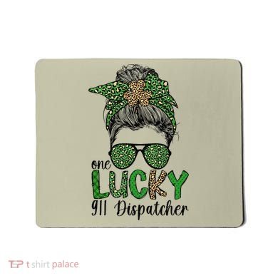 Lucky 911 Dispatcher St. Patrick's Day 911 Operator Mousepad