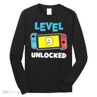 Level 9 unlocked Gamer 9th Birthday Gift Video Game lovers Long Sleeve Shirt thumb 0
